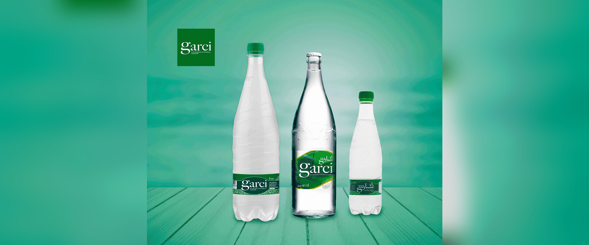 Garci - 3 bouteilles verre et PET eau minerale naturellement gazeuse