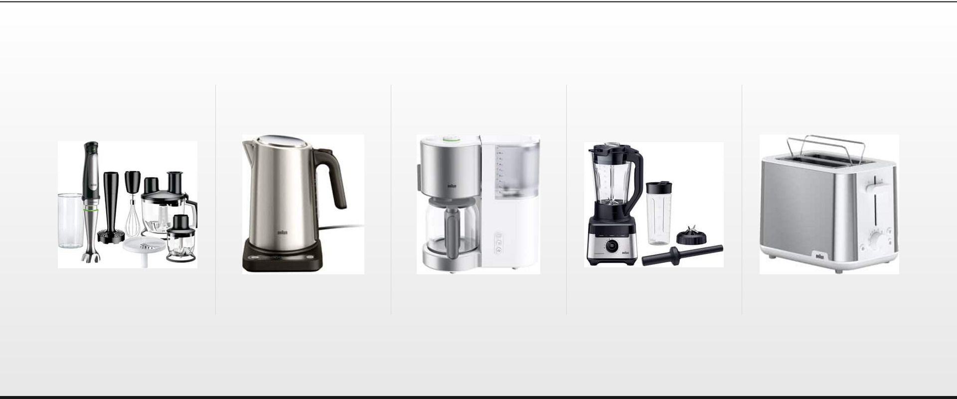 Braun mixeur bouilloire cafetiere blender grille-pain