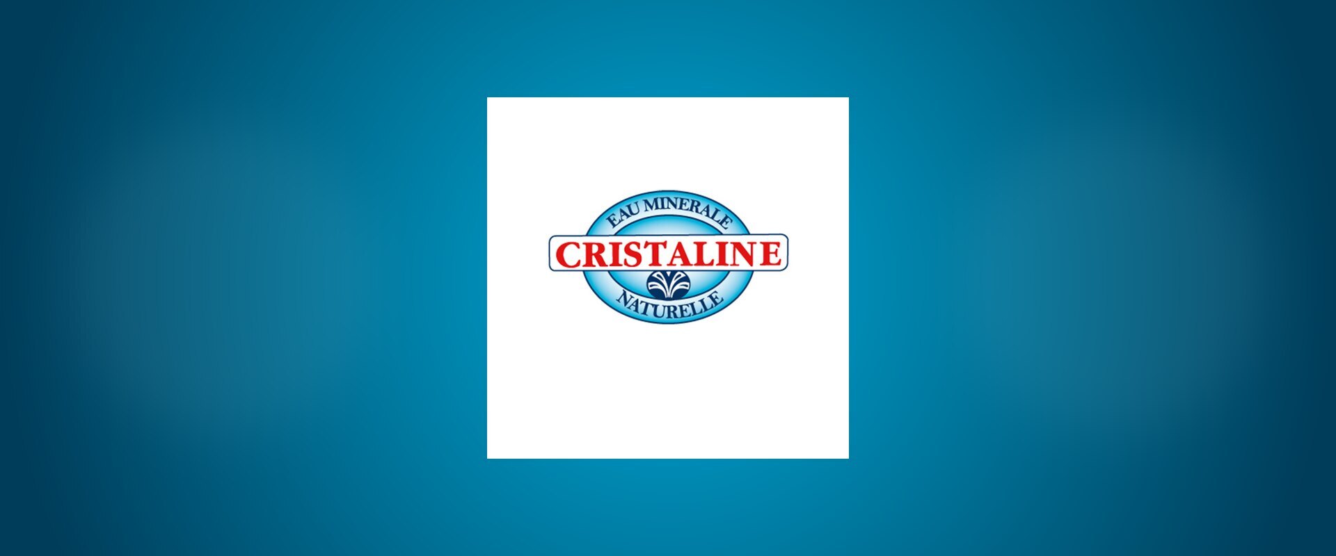 Cristaline gradient cyan logo central