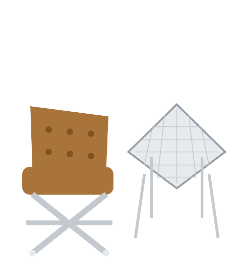 Knoll fauteuil Barcelona et chaise Diamond Bertoia