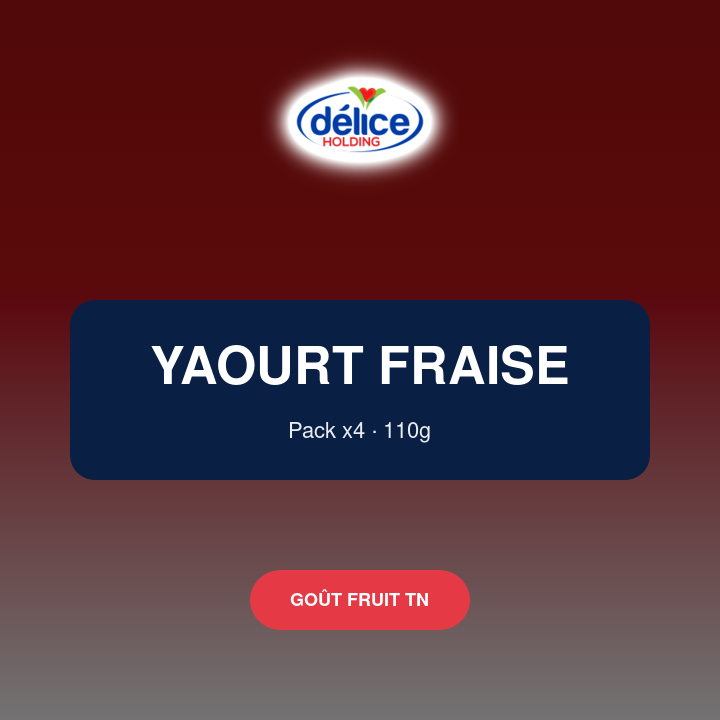 Yaourt fraise Délice