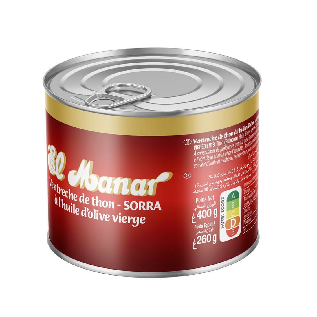 Ventrèche de Thon à l’Huile d’Olive Vierge El Manar 400g