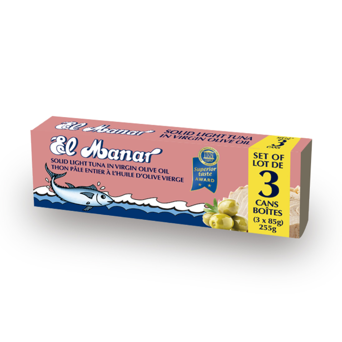 Thon Entier à l’Huile d’Olive Vierge El Manar lot de 3 boites x 85g