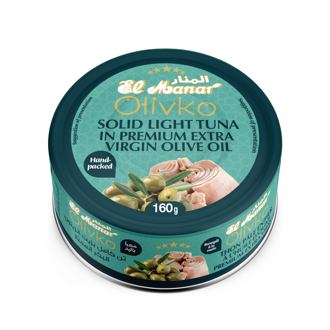 Thon Entier à l’Huile d’Olive Premium Extra Vierge El Manar- Olivko 160g