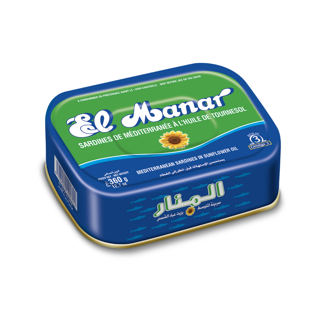 Sardines de méditerranée à l’huile de Tournesol 360 g