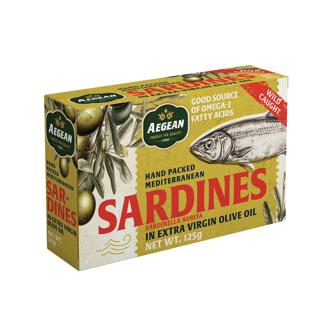 Sardines à l’huile d’olive extra vierge – AEGEAN 125g