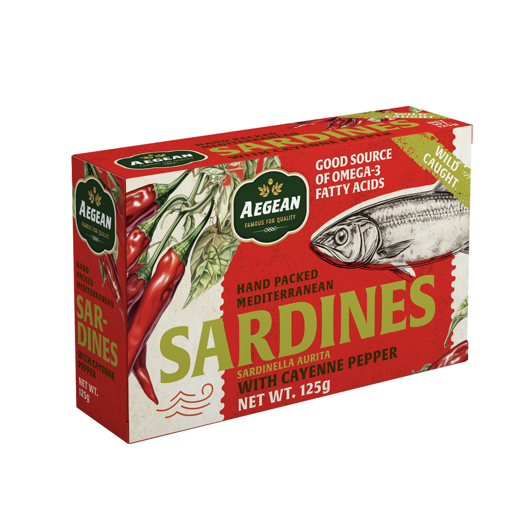 Sardines au Piment de Cayenne – AEGEAN 125g