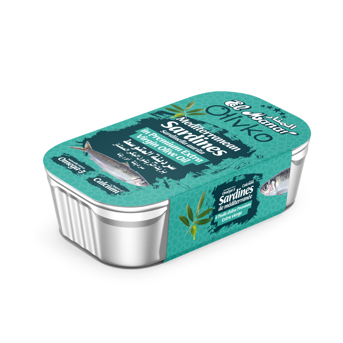Sardines de Méditerranée à l’huile d’olive premium extra vierge El Manar- Olivko 125g
