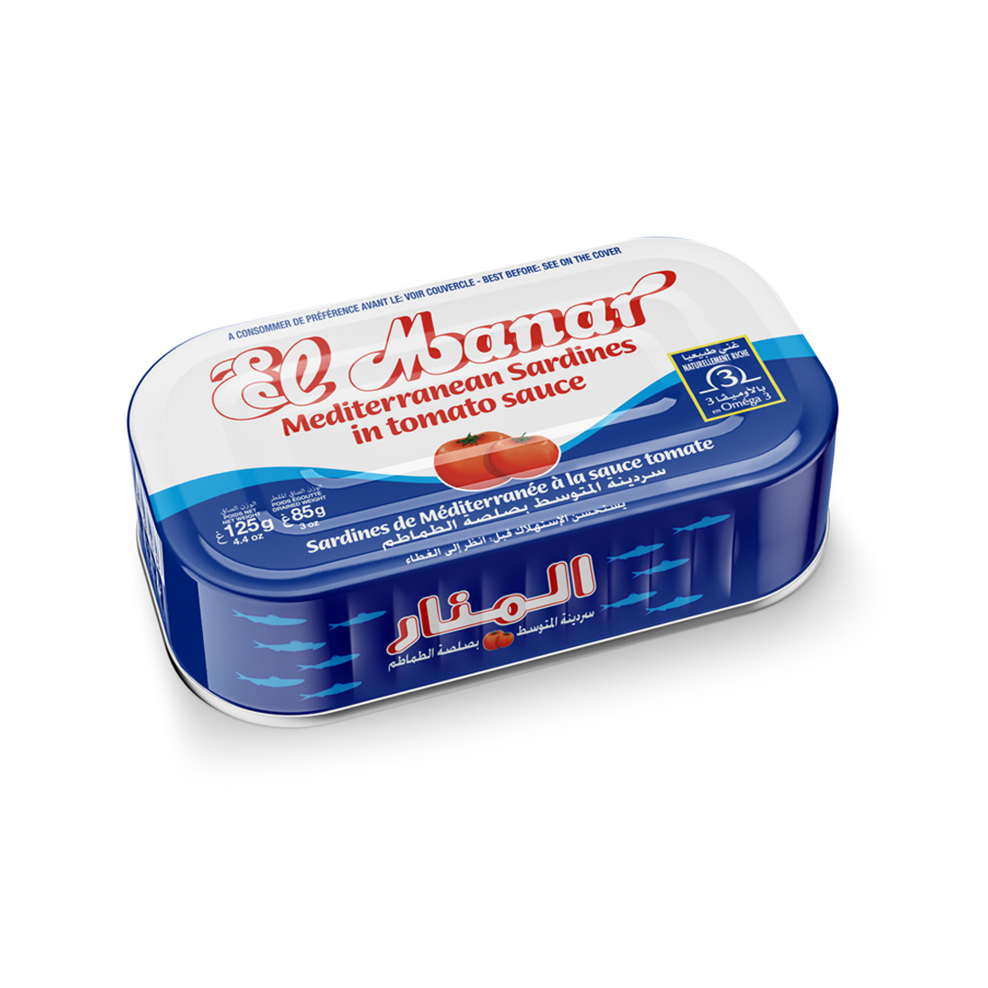 Sardines de Méditerranée à la Sauce Tomate El Manar 125g
