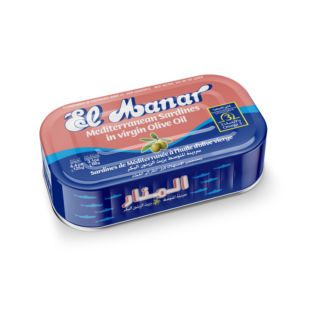 Sardines de méditerranée à l’huile d’olive vierge 125 g