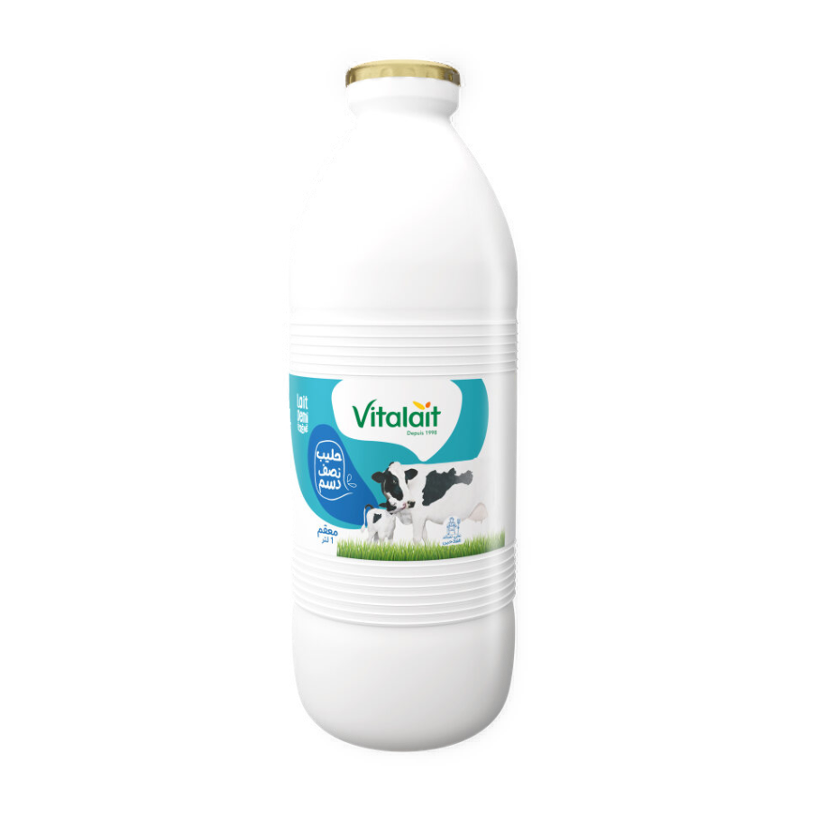 Lait 1/2 Ecrémé Bouteille 1L