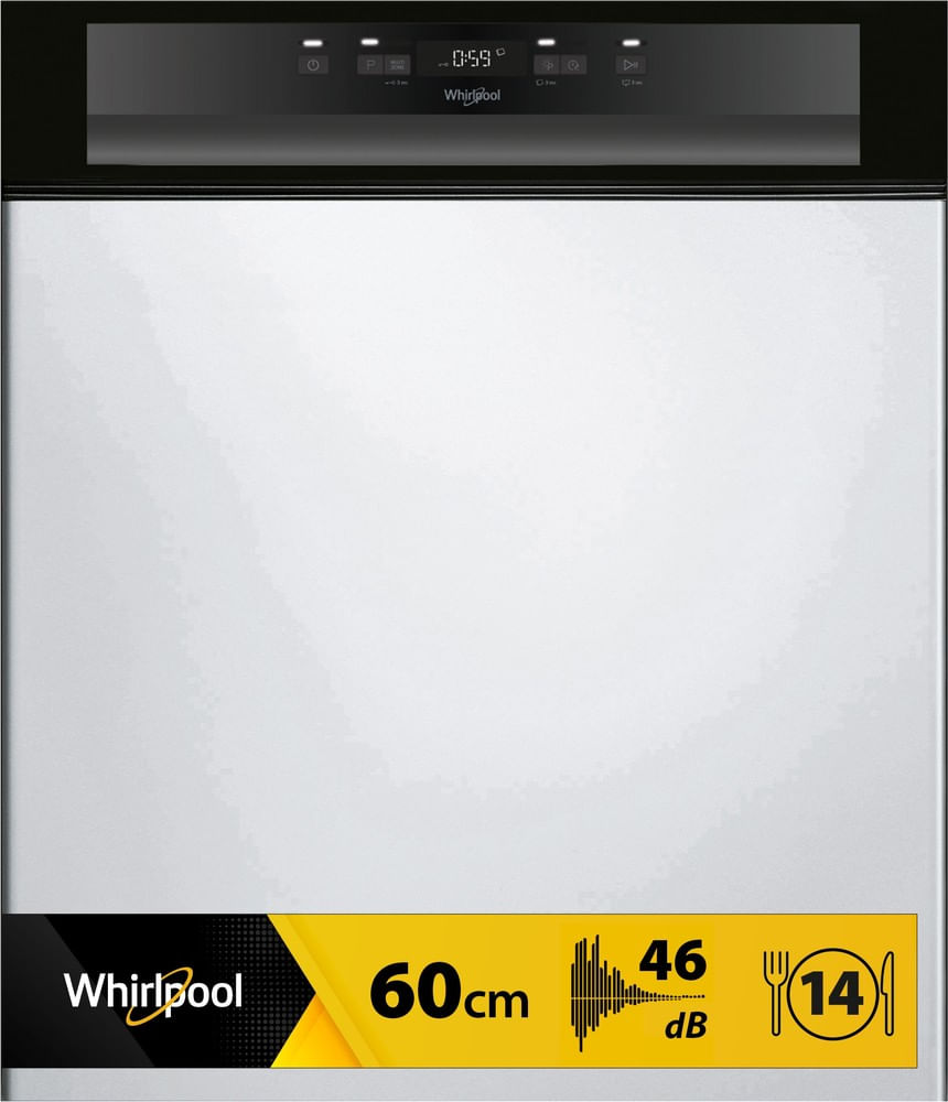 Lave-vaisselle semi-encastrable noir 60 cm - WBC3C26B - Whirlpool