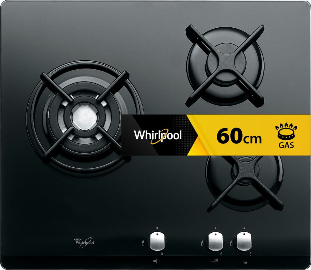 Plaque de cuisson gaz 3 feux - AKT404/NB - Whirlpool