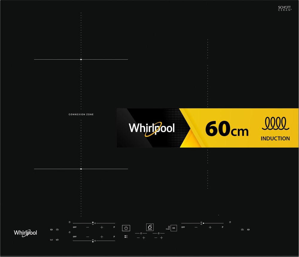 Plaque de cuisson induction 3 feux - WBB3760BF - Whirlpool